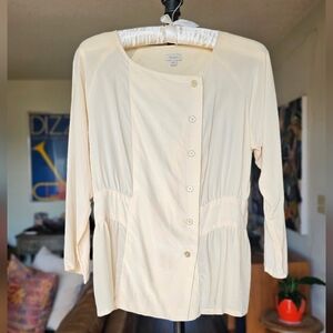 Anthropologie Dolan Left Coast Asymmetrical Silk Button-Up Blouse‎